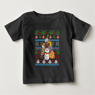 Camiseta Para Bebê Presente de árvore de gato natalino
