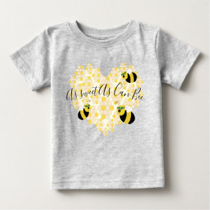 Camiseta Para Bebê Presente de Chá de fraldas de Abelhas Amarelo-Boni