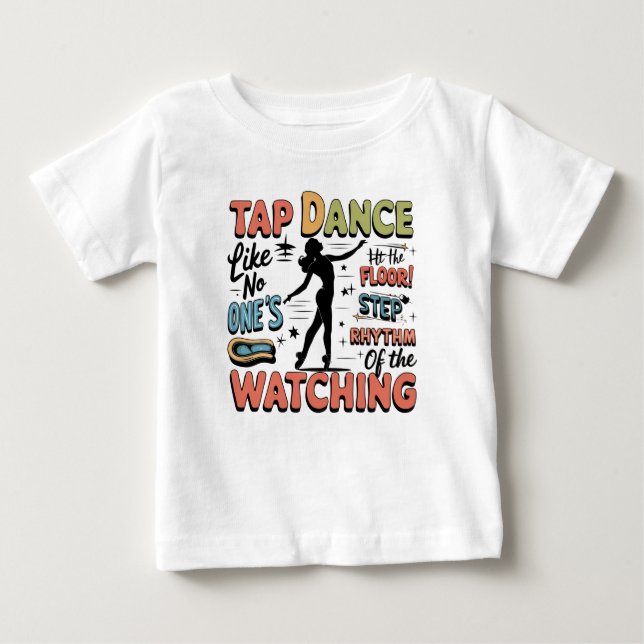 Camiseta Para Bebê Presente de design retrô de sapateado para sapatea (Frente)