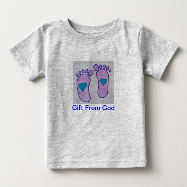 Camiseta Para Bebê Presente de Deus (Frente)