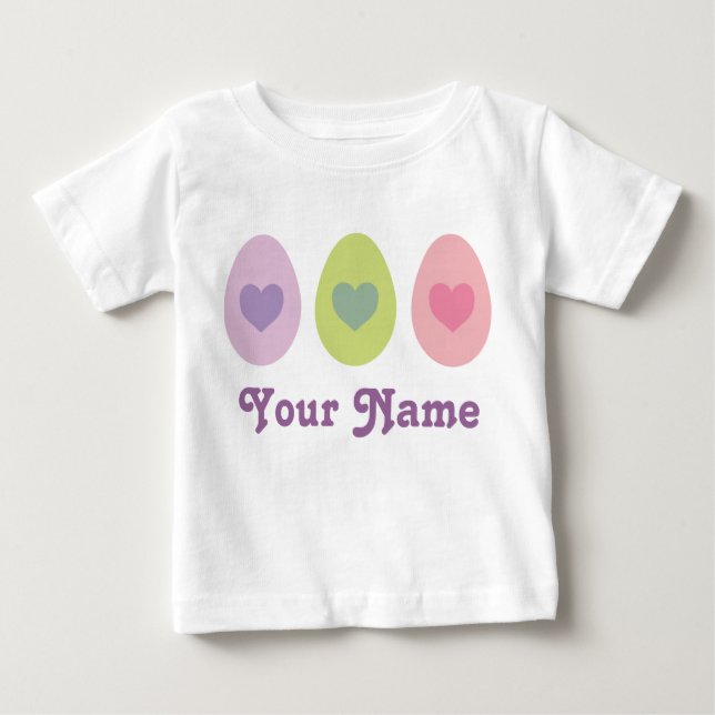 Camiseta Para Bebê Presente de época natalícia personalizado do ovo (Frente)