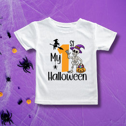 Camiseta Para Bebê Presente de Fantasia Assustadora Roupa Fofa Meu 1º