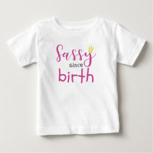 Camiseta Para Bebê Presente de Menina Fofa Sassy Sassy Desde o Nascim