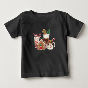 Camiseta Para Bebê Presente de Natal para Amante de Café de Pão de Me