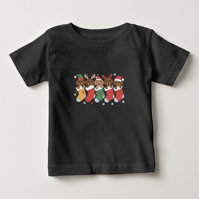 Camiseta Para Bebê Presente de Natal para Mãe de Dachshund Amante de  (Frente)