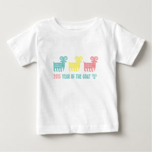 Camiseta Para Bebê Presente do Ano Chinês da Diversão de Caprinos