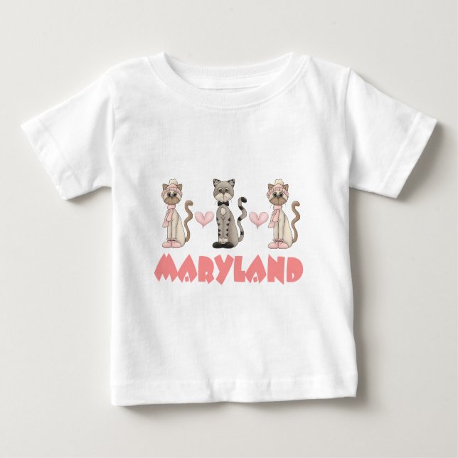 Camiseta Para Bebê Presente do gato do gatinho de Maryland (Frente)