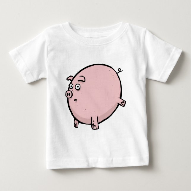 Camiseta Para Bebê Presente Engraçado De Tshirt Do Porco (Frente)