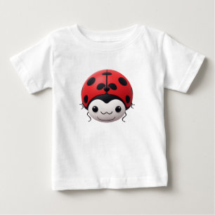 Camiseta Para Bebê Presente feliz de chá de bebê da Cartoon Ladybug