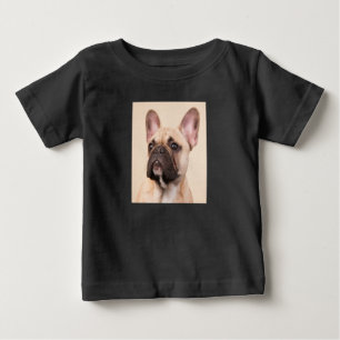 Camiseta Para Bebê Presente no cão   Buldogue Francês Com Má Face