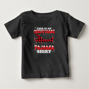 Camiseta Para Bebê Presente no Plano Aéreo Funny Pajama de Natal