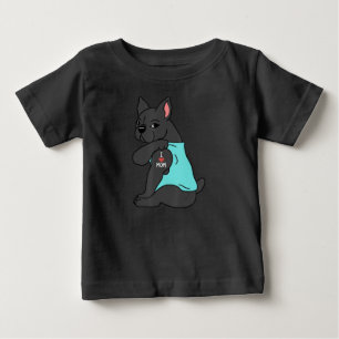 Camiseta Para Bebê Presente para cães  Eu Amo Mamãe Tatto French Bu