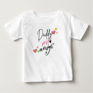 Camiseta Para Bebê Presente para recém-nascido Daddy mi amigo