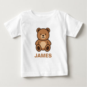 Camiseta Para Bebê Presente personalizado com o nome do Urso de Teddy