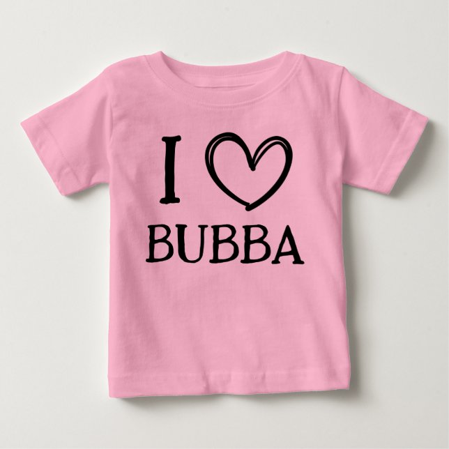 Camiseta Para Bebê Presente Personalizado "Eu ❤️ Meu (Nome)" para Beb (Frente)