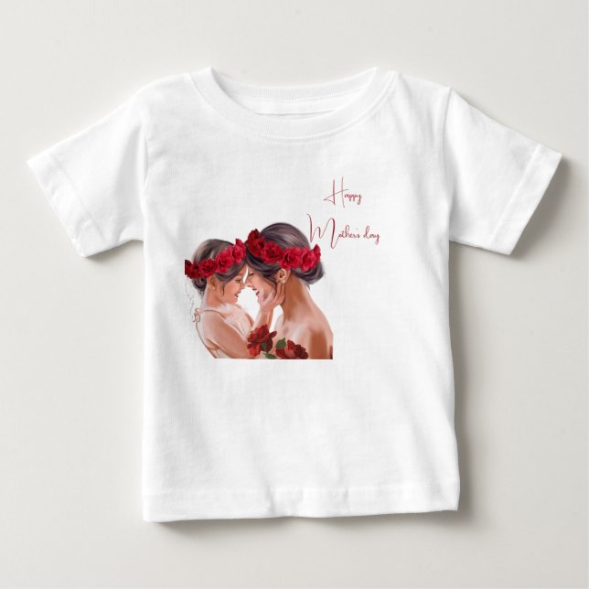 Camiseta Para Bebê Presente Personalizado Floral Comovente (Frente)