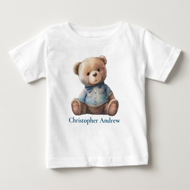 Camiseta Para Bebê Presente personalizado para o bebê do urso de pelú (Frente)