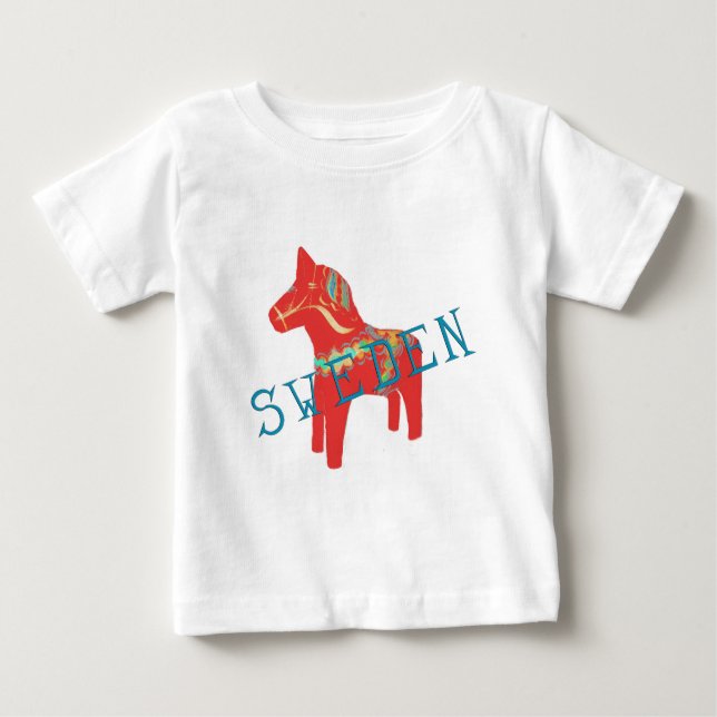 Camiseta Para Bebê Presentes & cumprimentos do cavalo de Dala do (Frente)