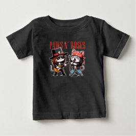 Camiseta Para Bebê Presentes de Bebê Gato Rocha Engraçado Patas 'N Ro