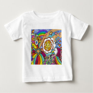 Camiseta Para Bebê Presentes de Roupa de Águia Solar Psicodélica Retr