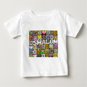 Camiseta Para Bebê Presentes de Roupa de LOVE Psicodélico com Shalom