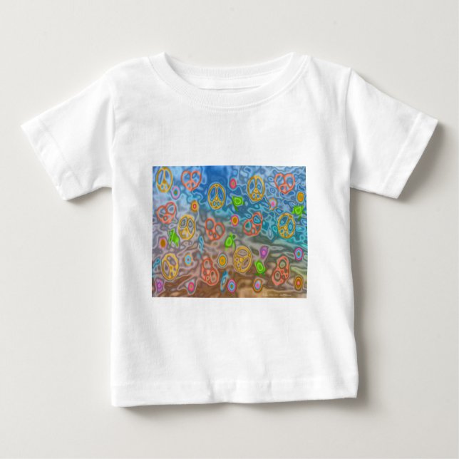 Camiseta Para Bebê Presentes de Roupa de vida no oceano Pacífico retr (Frente)