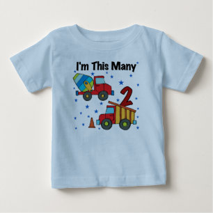 Camiseta Para Bebê Presentes de segundo aniversário para veículos de