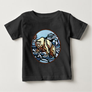 Camiseta Para Bebê Presentes de Urso Tribal Bebê Creeper Urso Polar B