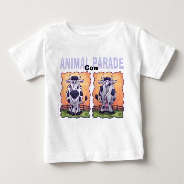 Camiseta Para Bebê Presentes e acessórios para vacas (Frente)
