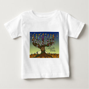 Camiseta Para Bebê Presentes e Roupas Judaicas L'shanah Tovah Árvore