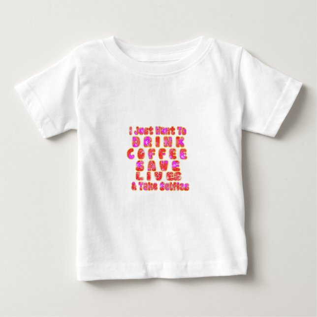 Camiseta Para Bebê Presentes engraçados para amantes de café (Frente)