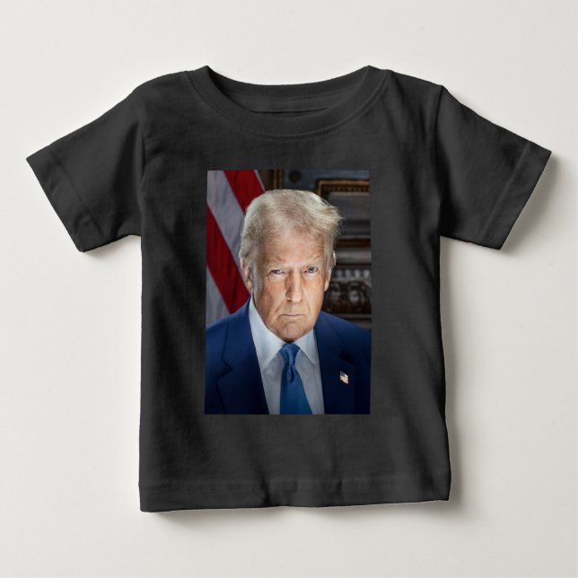 Camiseta Para Bebê Presidente americano Donald Trump Foto 2025 (Frente)