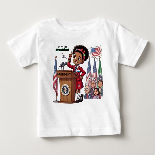 Camiseta Para Bebê Presidente Futuro: Inspirando Liderança (Frente)