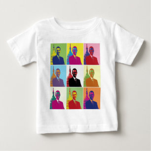 Camiseta Para Bebê Presidente Obama Pop Art