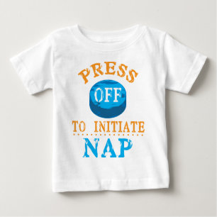 Camiseta Para Bebê Pressione o botão Off (Desativado) para iniciar o