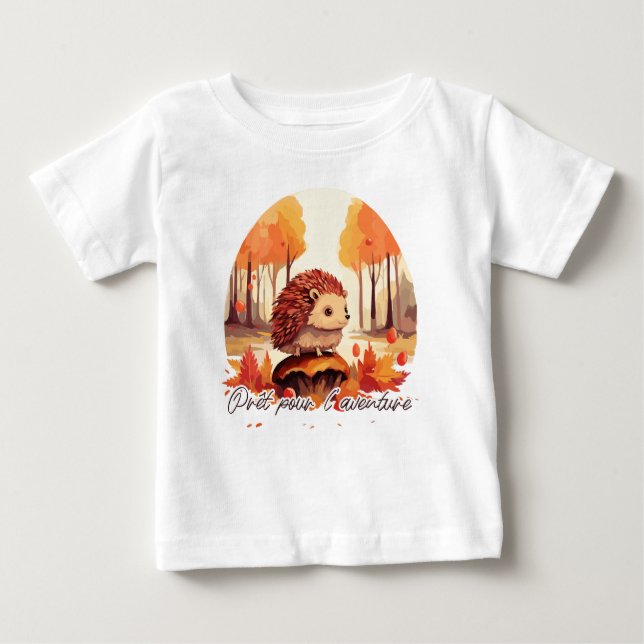 Camiseta Para Bebê Prêt pour l'aventure aussi (Frente)