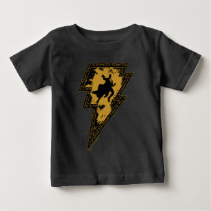 Camiseta Para Bebê Preto Adam - Gráfico do relâmpago com aflição