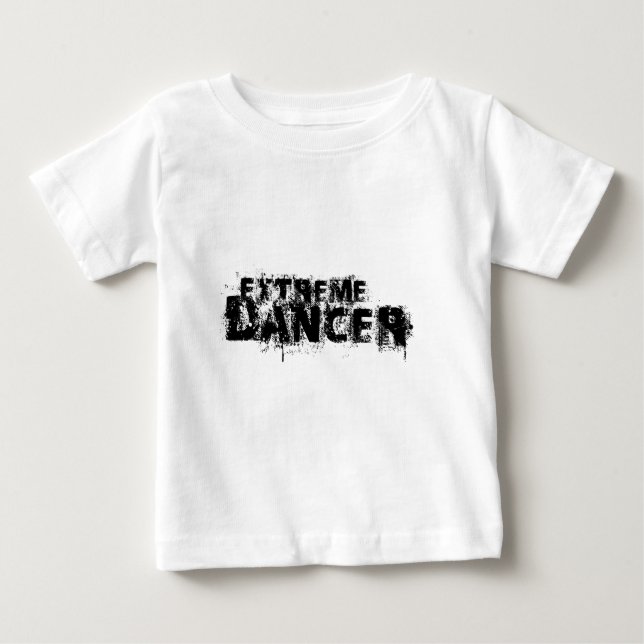 Camiseta Para Bebê Preto Dançarino Extremo (Frente)