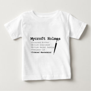 Camiseta Para Bebê Preto de Mycroft