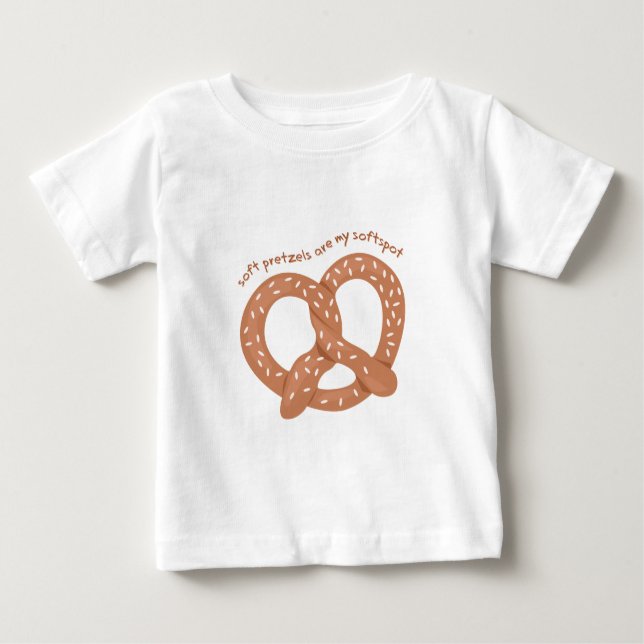 Camiseta Para Bebê Pretzeis macios (Frente)