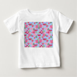 Camiseta Para Bebê Primavera Escandinavo Rosa