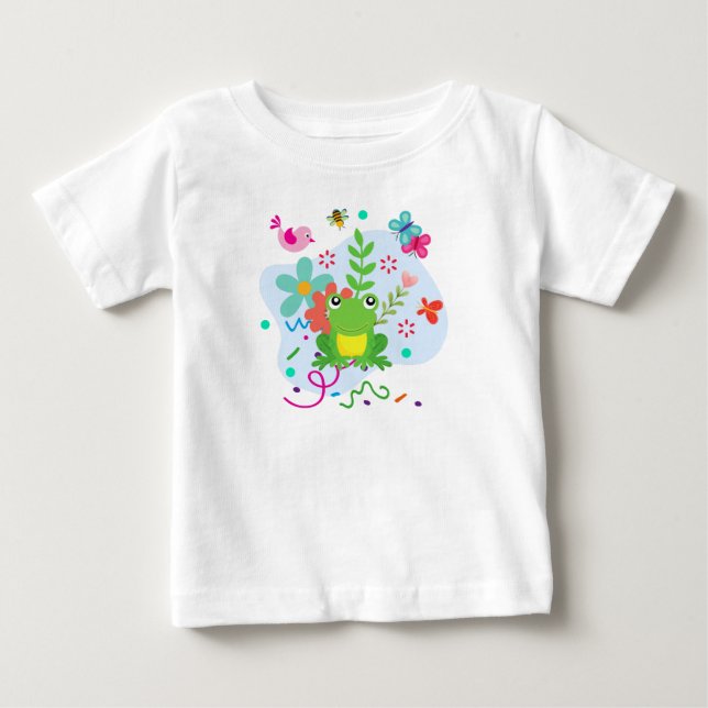 Camiseta Para Bebê Primavera no Jardim (Frente)