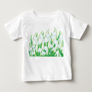 Camiseta Para Bebê Primavera Snowdrops