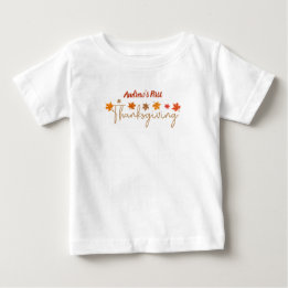 Camiseta Para Bebê Primeira Ação de Graças do Bebê Personalizado
