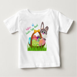 Camiseta Para Bebê Primeira Caça de Ovo de Páscoa do Bebê