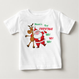 Camiseta Para Bebê Primeira camiseta de bebê de Natal