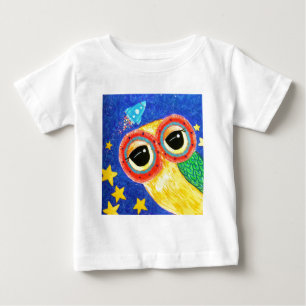 Camiseta Para Bebê Primeira coruja no espaço