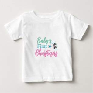 Camiseta Para Bebê Primeira Design de Natal do Bebê Gato - Pé Colorid