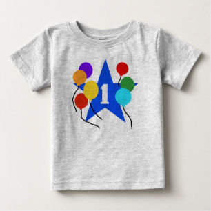 Camiseta Para Bebê Primeira estrela do aniversário