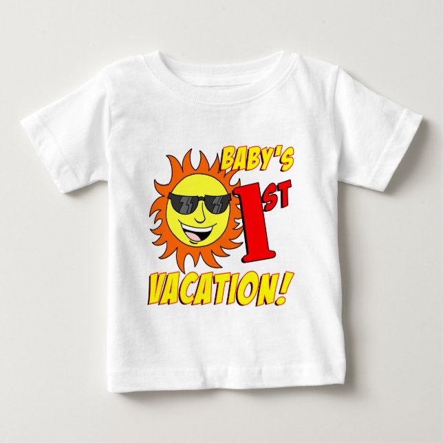 Camiseta Para Bebê Primeira Férias do Bebê (Frente)